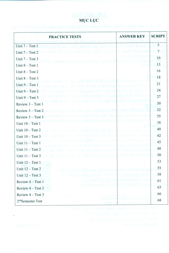 BỔ TRỢ TIẾNG ANH LỚP 6 - Tập 2 (Bám sát SGK Tiếng Anh 6 Global Success)