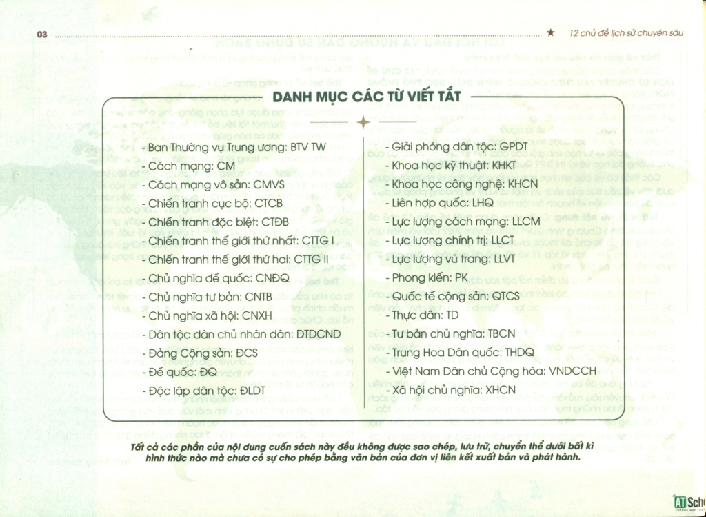 12 CHỦ ĐỀ LỊCH SỬ CHUYÊN SÂU - THEO CHƯƠNG TRÌNH GDPT MỚI GDPT MỚI (Dùng cho: Giảng dạy THPT, Ôn thi học sinh giỏi - Đánh giá năng lực, Tốt nghiệp THPT)