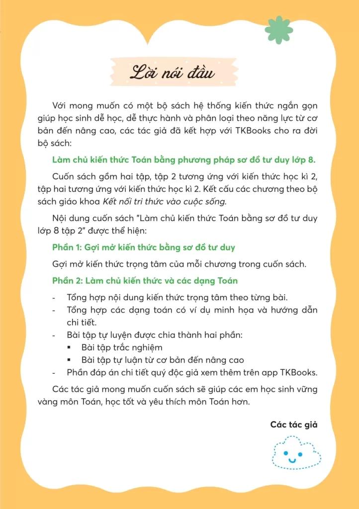 LÀM CHỦ KIẾN THỨC TOÁN LỚP 8 BẰNG SƠ ĐỒ TƯ DUY - TẬP 2 (Theo SGK Kết nối tri thức với cuộc sống)