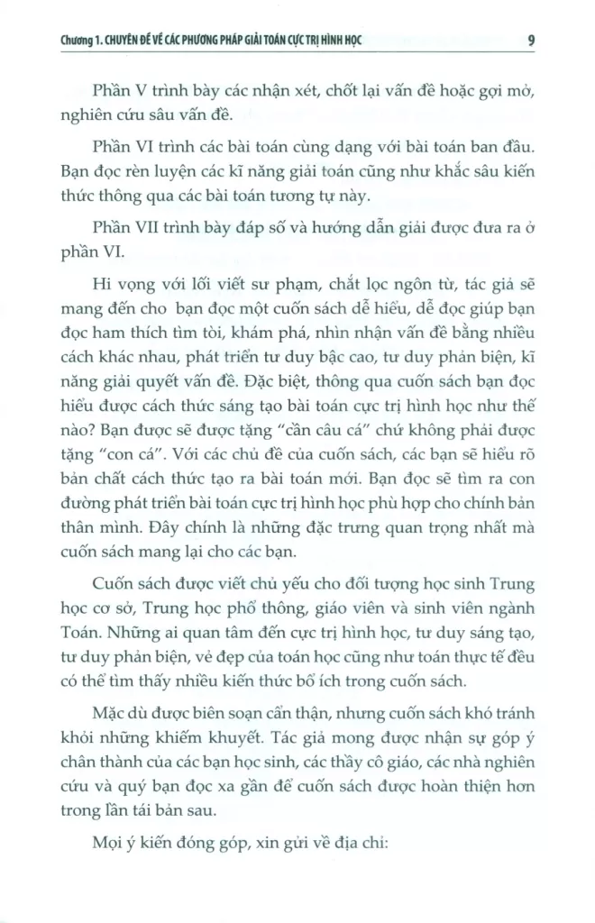 CHUYÊN ĐỀ VỀ CÁC PHƯƠNG PHÁP CỐT LÕI, HAY VÀ MỚI TRONG GIẢI TOÁN CỰC TRỊ HÌNH HỌC Ở TRƯỜNG THCS, THPT