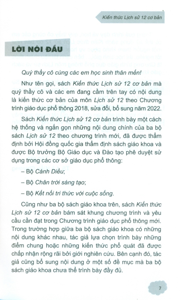 KIẾN THỨC LỊCH SỬ 12 CƠ BẢN (Theo Chương trình GDPT 2018, sửa đổi, bổ sung năm 2022)