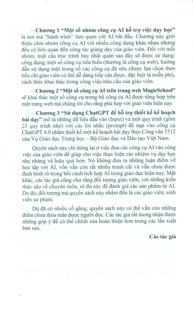 CÁC CÔNG CỤ AI DÀNH CHO GIÁO VIÊN