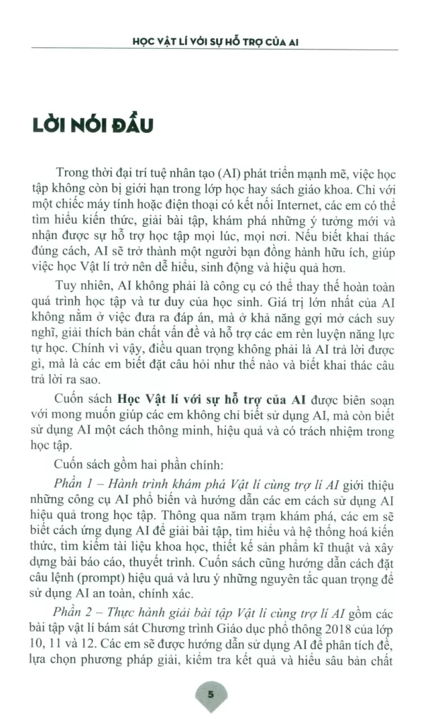 HỌC VẬT LÍ VỚI SỰ HỖ TRỢ CỦA AI