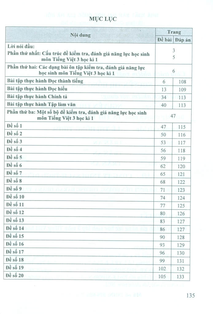 KIỂM TRA, ĐÁNH GIÁ NĂNG LỰC HỌC SINH LỚP 3 MÔN TIẾNG VIỆT - HỌC KÌ 1 (Biên soạn theo chương trình GDPT mới)
