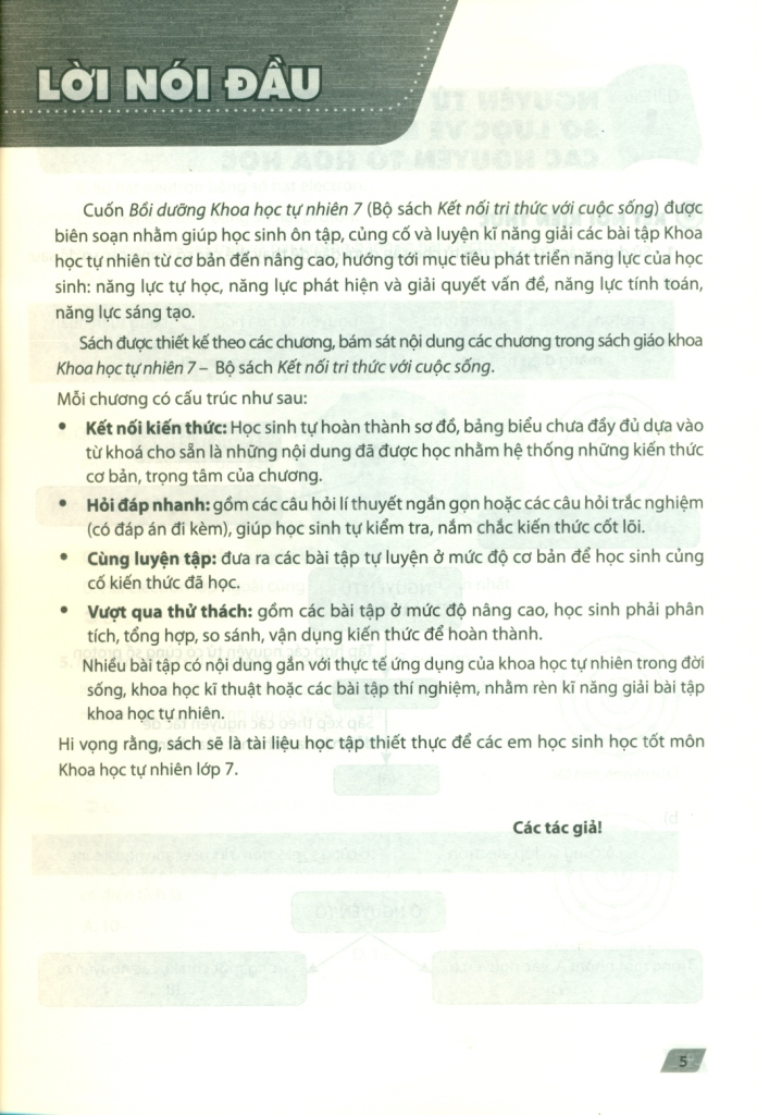 BỒI DƯỠNG KHOA HỌC TỰ NHIÊN LỚP 7 (Kết nối tri thức với cuộc sống)