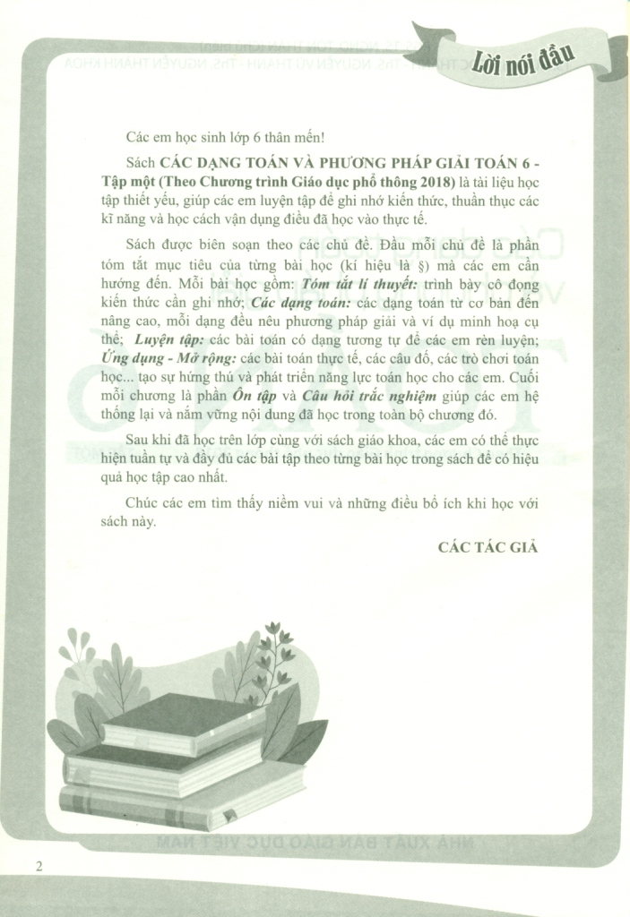 CÁC DẠNG TOÁN VÀ PHƯƠNG PHÁP GIẢI TOÁN LỚP 6 - TẬP 1 (Theo chương trình GDPT 2018)
