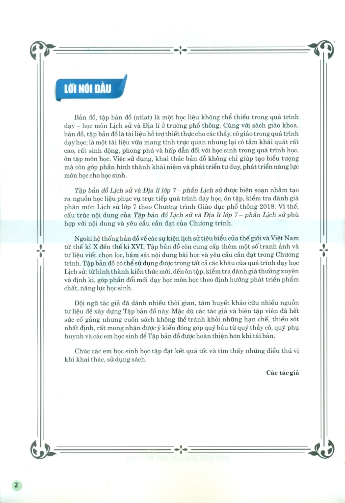 TẬP BẢN ĐỒ LỊCH SỬ VÀ ĐỊA LÍ LỚP 7 - PHẦN LỊCH SỬ (Theo chương trình giáo dục phổ thông 2018)