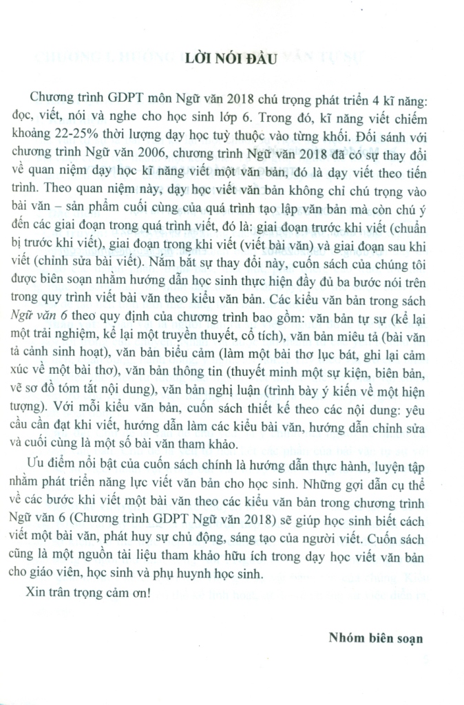 HƯỚNG DẪN VIẾT BÀI VĂN LỚP 6 (Theo chương trình GDPT mới - Dùng chung cho cả ba bộ sách)