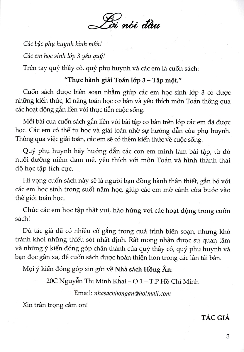 THỰC HÀNH GIẢI TOÁN LỚP 3 - TẬP 1 (Theo chương trình GDPT mới)