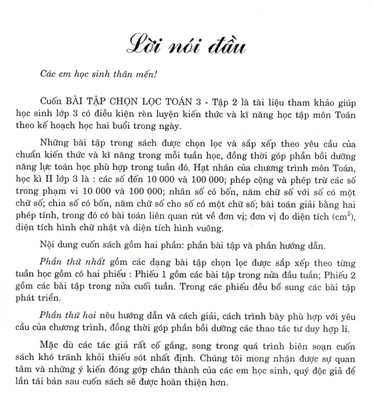 Bài tập chọn lọc Toán lớp 3 - Tập 2 (Hai buổi trong ngày) (Theo chương trình GDPT mới)