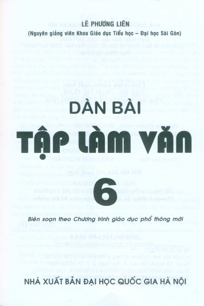 DÀN BÀI TẬP LÀM VĂN LỚP 6 (Biên soạn theo chương trình GDPT mới)