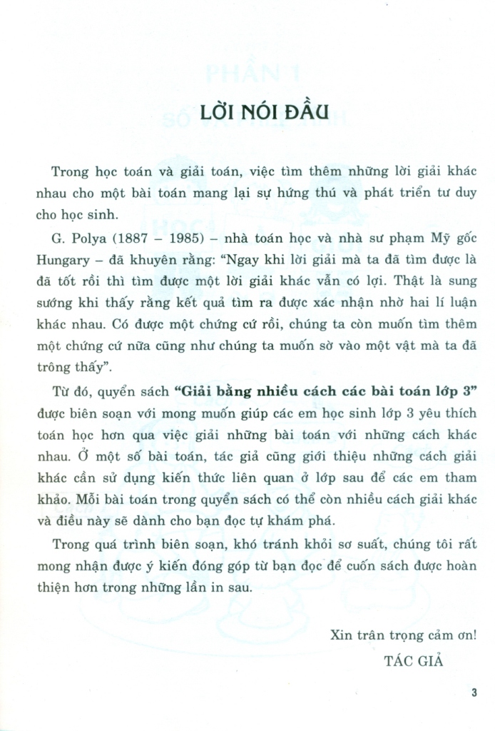 Giải bằng nhiều cách các bài Toán lớp 3 (Theo chương trình GDPT mới)