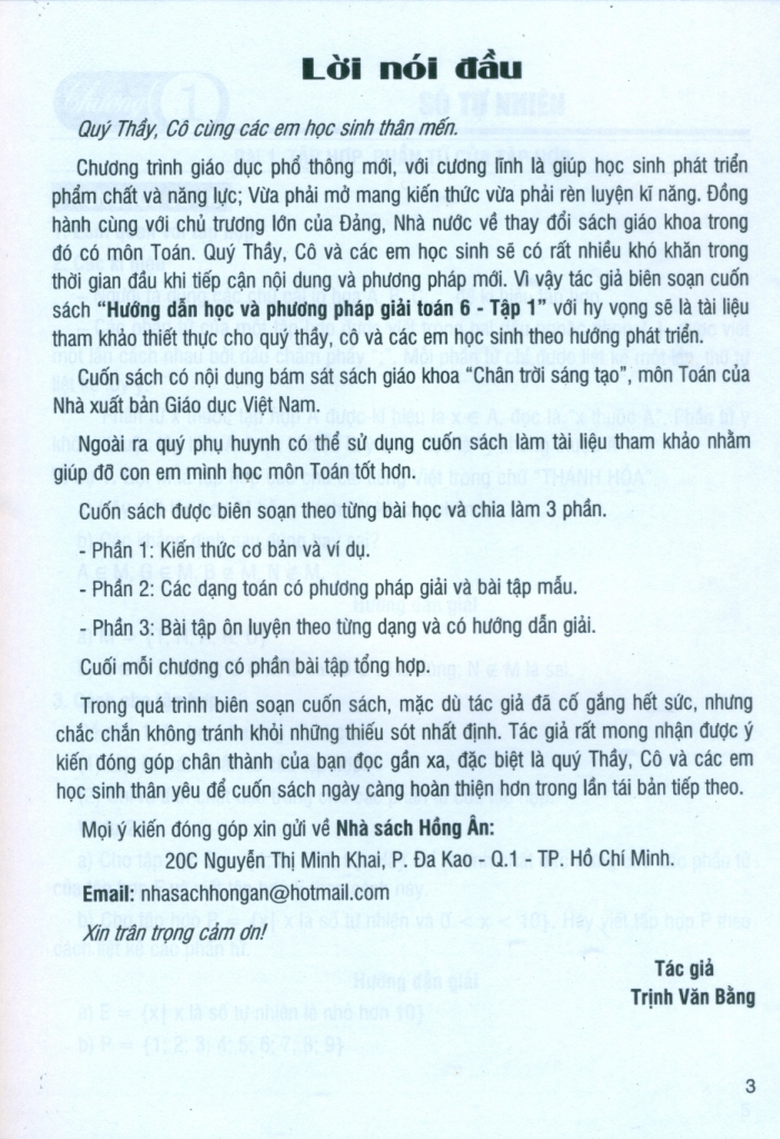HƯỚNG DẪN HỌC VÀ PHƯƠNG PHÁP GIẢI TOÁN LỚP 6 - TẬP 1 (Theo chương trình GDPT mới - Bám sát SGK Chân trời sáng tạo)