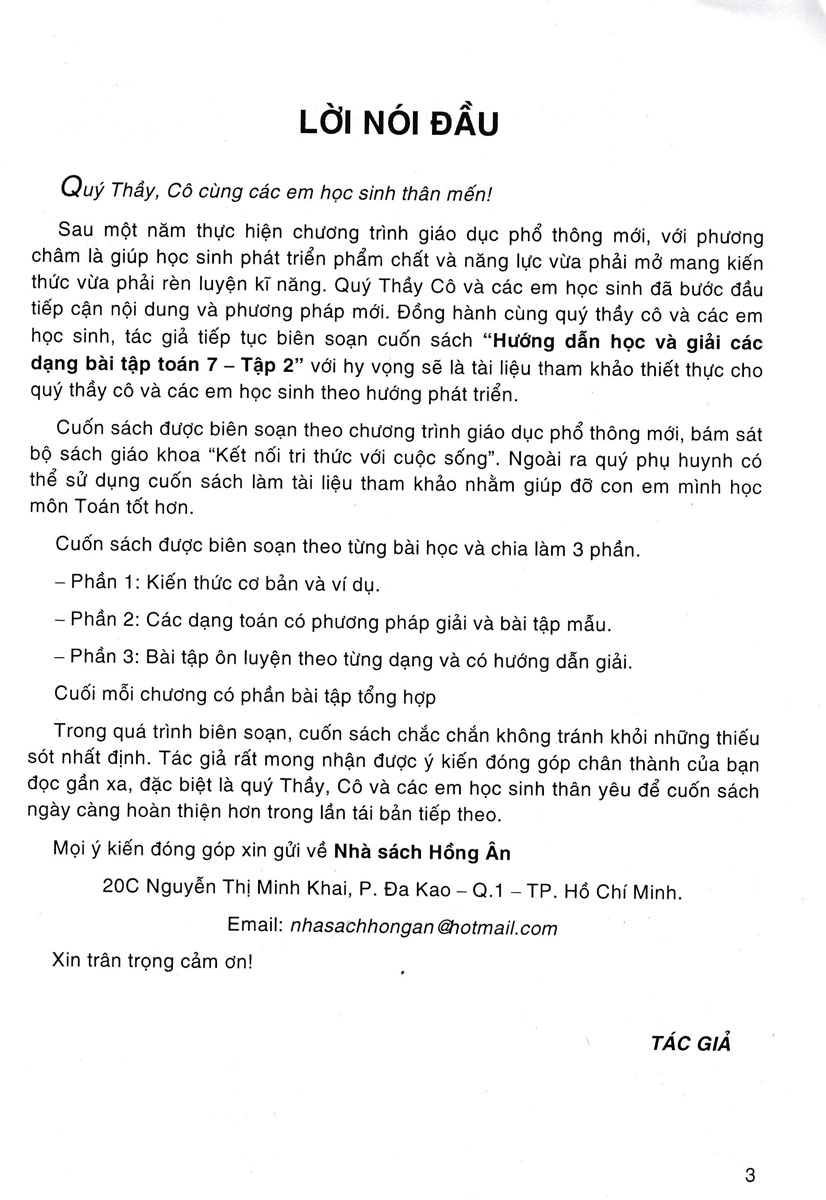 HƯỚNG DẪN HỌC VÀ GIẢI CÁC DẠNG BÀI TẬP TOÁN LỚP 7 - TẬP 2 (Bám sát SGK Kết nối tri thức với cuộc sống)