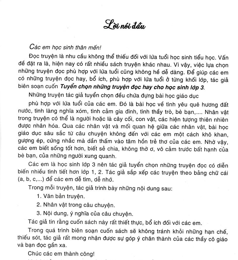 TUYỂN CHỌN NHỮNG TRUYỆN ĐỌC HAY CHO HỌC SINH LỚP 3 (Theo chương trình GDPT mới)