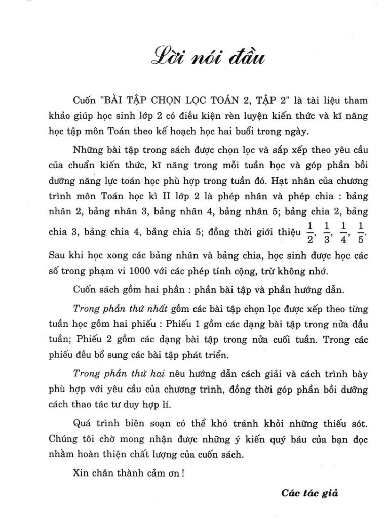 Bài tập chọn lọc Toán lớp 2 - Tập 2 (Hai buổi trong ngày) (Theo chương trình GDPT mới)