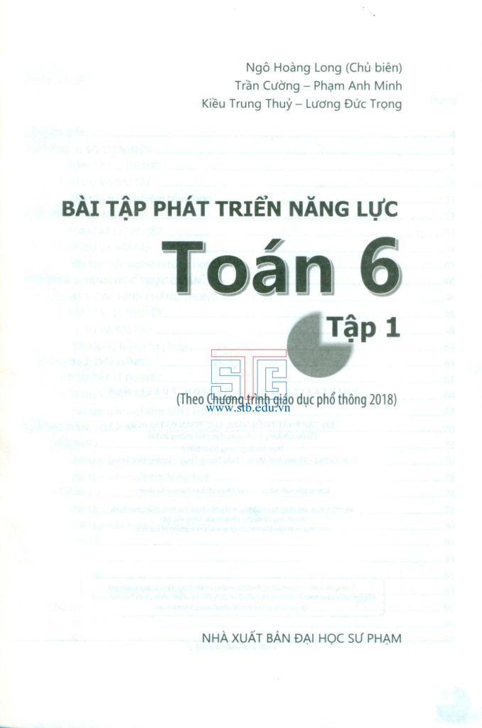 BÀI TẬP PHÁT TRIỂN NĂNG LỰC MÔN TOÁN LỚP 6 - TẬP 1 (Theo chương trình GDPT 2018 - Bám sát SGK Cánh diều)