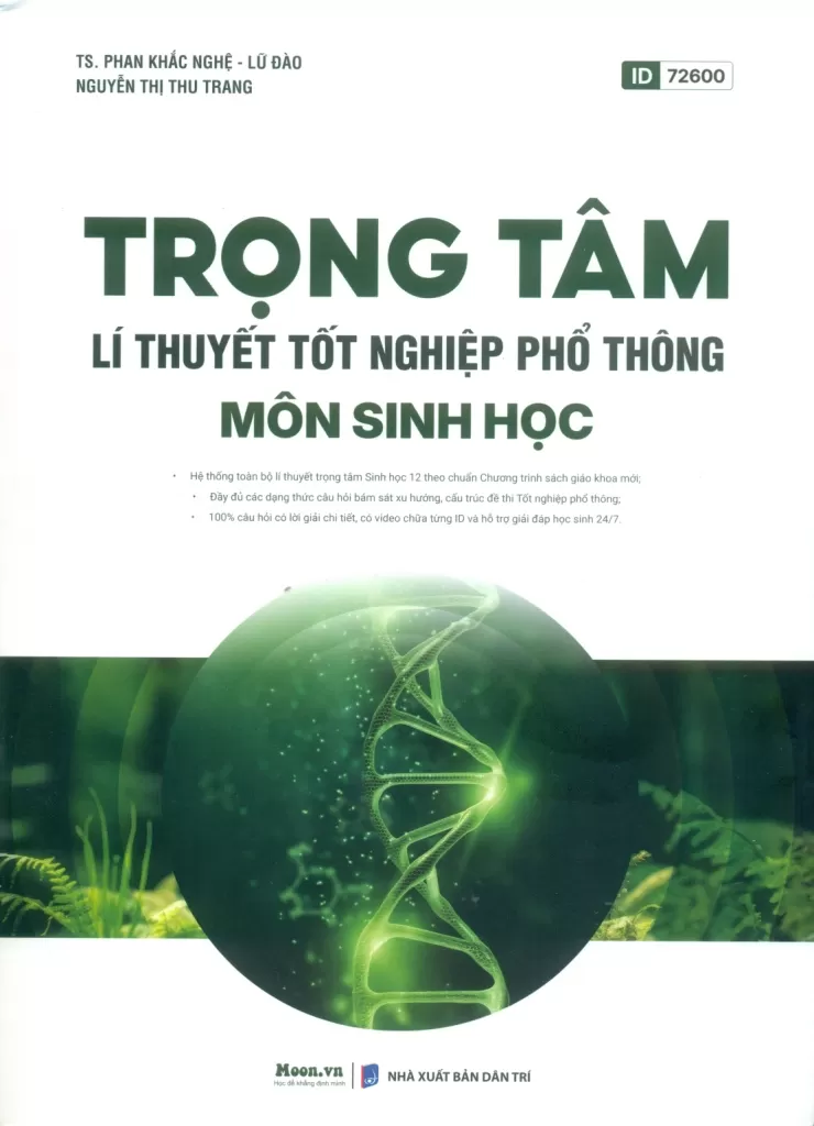 TRỌNG TÂM LÍ THUYẾT TỐT NGHIỆP PHỔ THÔNG MÔN SINH HỌC (Theo Chương trình SGK mới)