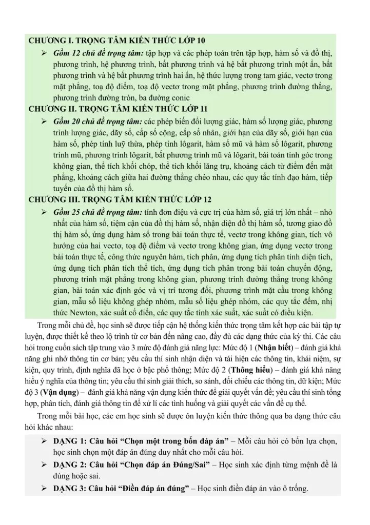 HCM - VACT Luyện thi Đánh giá năng lực theo cấu trúc đề của Đại học Quốc gia TP. HCM - TỔNG ÔN PHẦN TOÁN HỌC