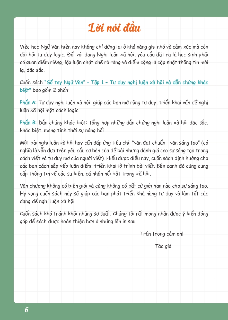 SỔ TAY NGỮ VĂN - TẬP 1: TƯ DUY NGHỊ LUẬN XÃ HỘI VÀ DẪN CHỨNG KHÁC BIỆT