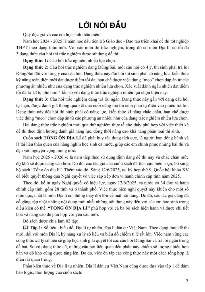 TỔNG ÔN ĐỊA LÍ - TẬP 1 (Theo Chương trình SGK mới)