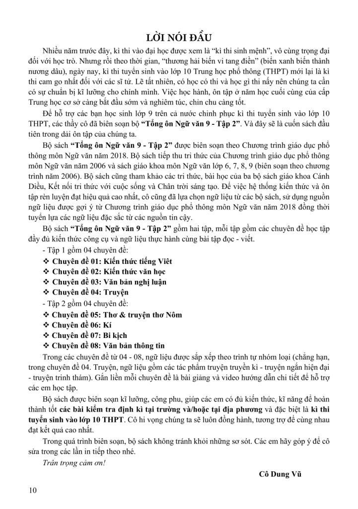 TỔNG ÔN NGỮ VĂN LỚP 9 - TẬP 2 (Theo Chương trình SGK mới)