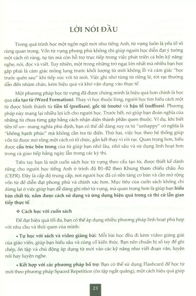 TỰ HỌC TỪ VỰNG TIẾNG ANH - WORD FORMATION