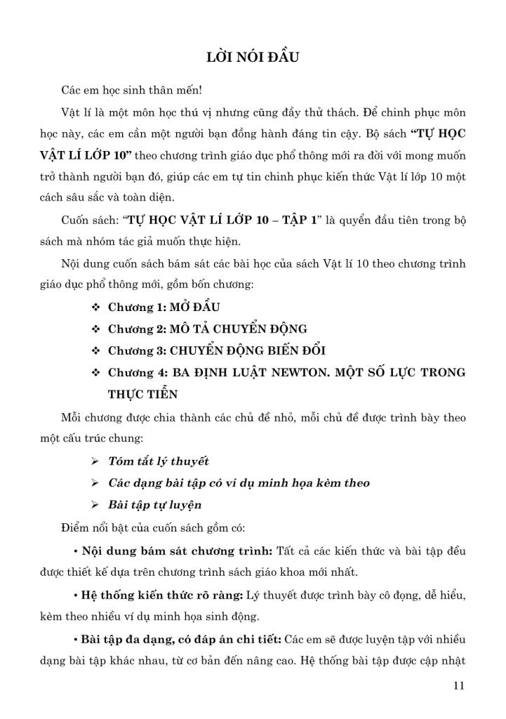 TỰ HỌC VẬT LÍ LỚP 10 - TẬP 1 (Theo chương SGK mới)