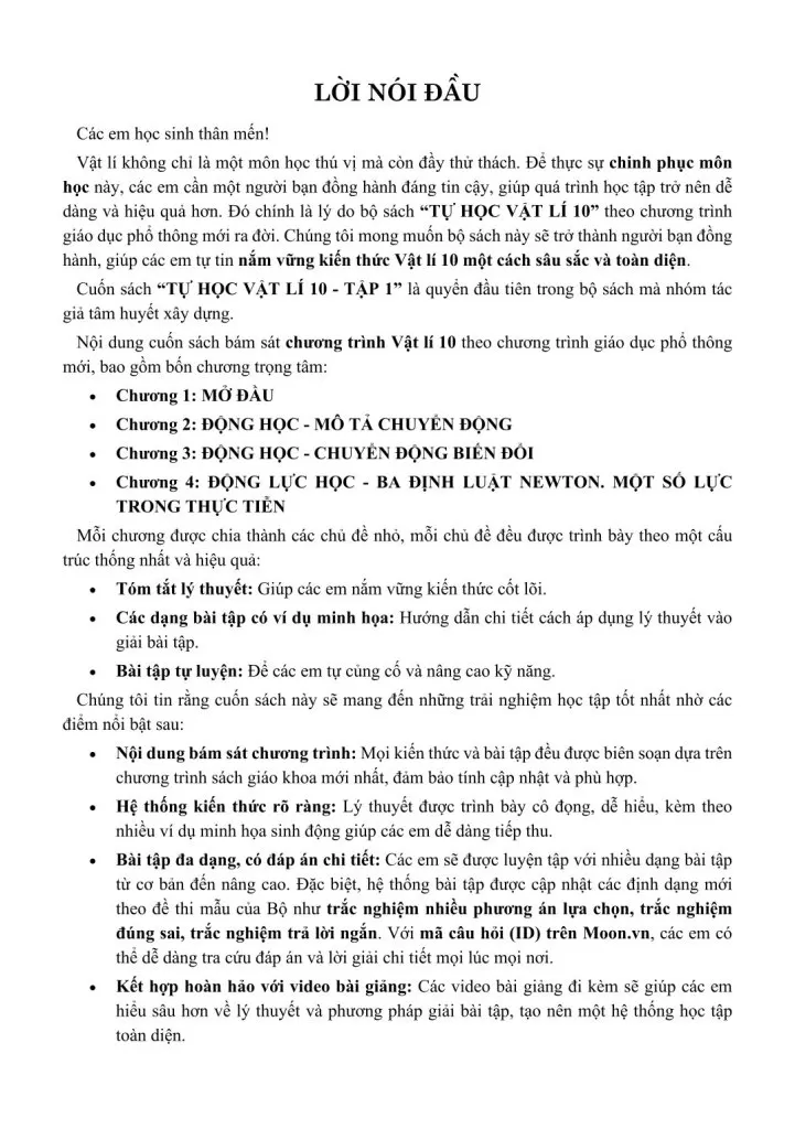 TỰ HỌC VẬT LÍ LỚP 10 - TẬP 1 (Theo chương trình SGK mới)