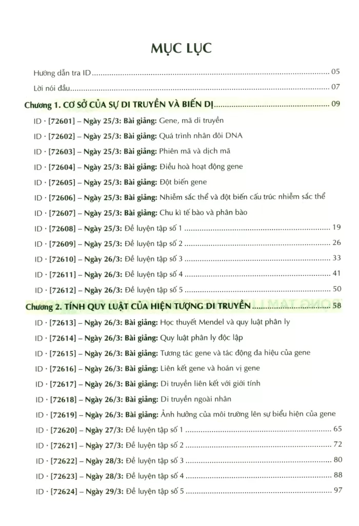 TRỌNG TÂM LÍ THUYẾT TỐT NGHIỆP PHỔ THÔNG MÔN SINH HỌC (Theo Chương trình SGK mới)