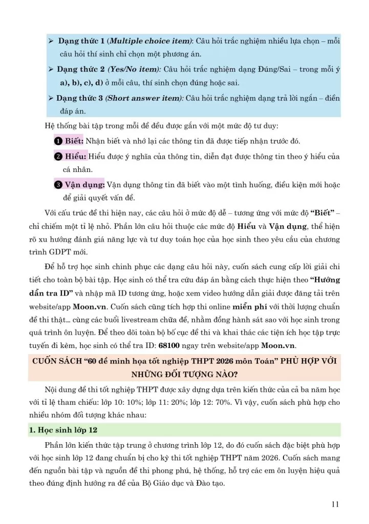 60 ĐỀ MINH HỌA TỐT NGHIỆP THPT 2026 MÔN TOÁN