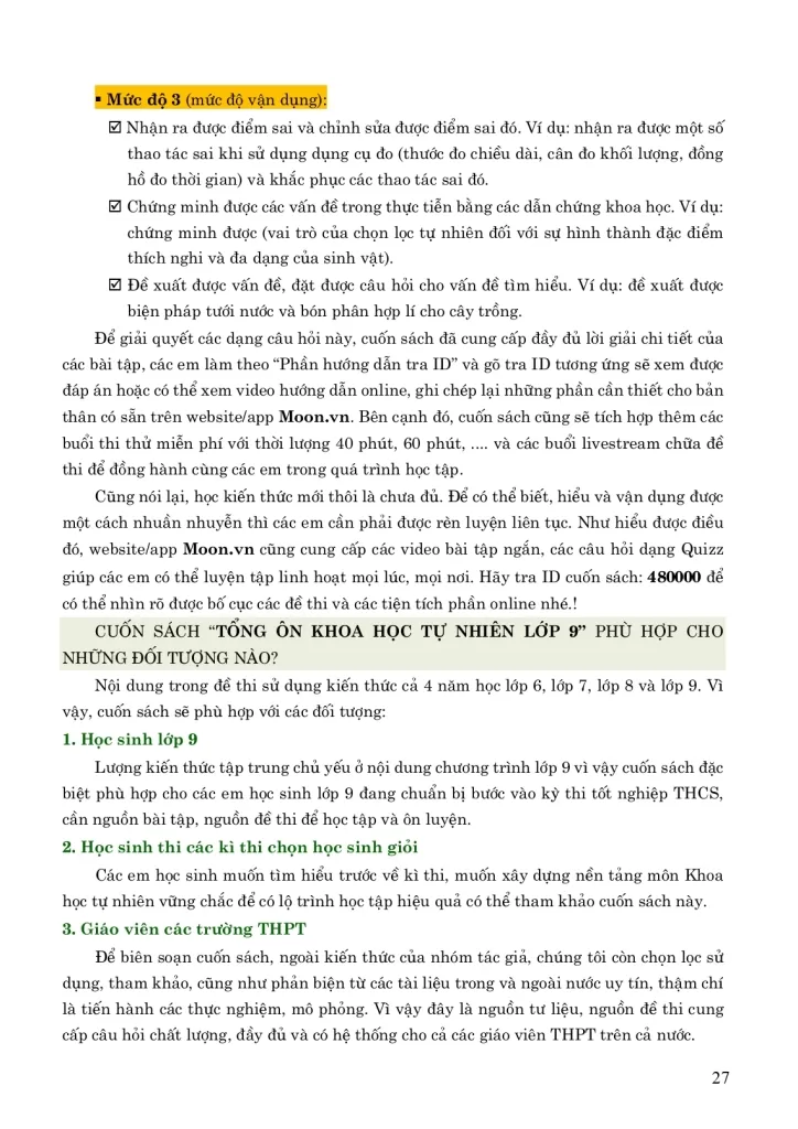 TỔNG ÔN KHOA HỌC TỰ NHIÊN LỚP 9 - TẬP 2 (Sách được biên soạn theo từng chủ đề mở rộng, chuyên sâu, bám sát chương  trình học...)