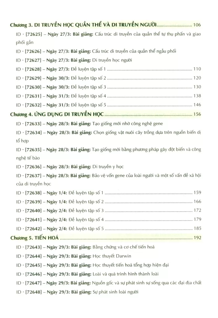 TRỌNG TÂM LÍ THUYẾT TỐT NGHIỆP PHỔ THÔNG MÔN SINH HỌC (Theo Chương trình SGK mới)
