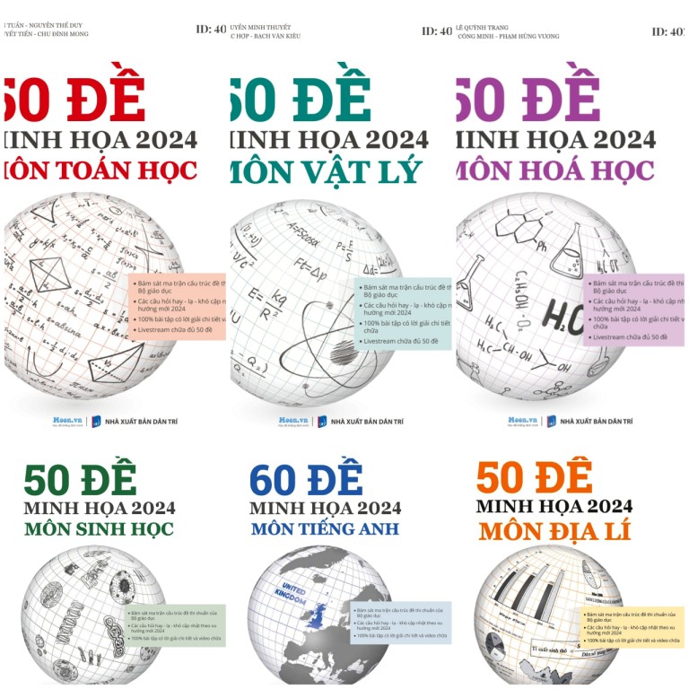 BỘ SÁCH: BỘ ĐỀ MINH HỌA THI TỐT NGHIỆP THPT NĂM 2024 CÁC MÔN