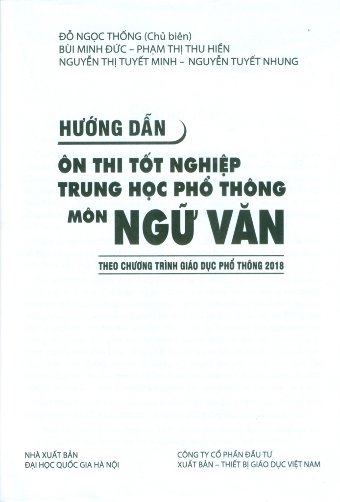 HƯỚNG DẪN ÔN THI TỐT NGHIỆP THPT MÔN NGỮ VĂN (Theo Chương trình giáo dục phổ thông 2018)