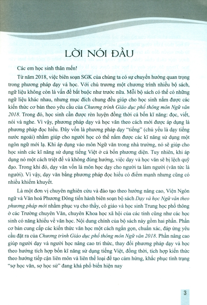DẠY VÀ HỌC NGỮ VĂN THEO PHƯƠNG PHÁP MỚI LỚP 10 - TẬP 2 (Theo chương trình GDPT môn Ngữ văn 2018)