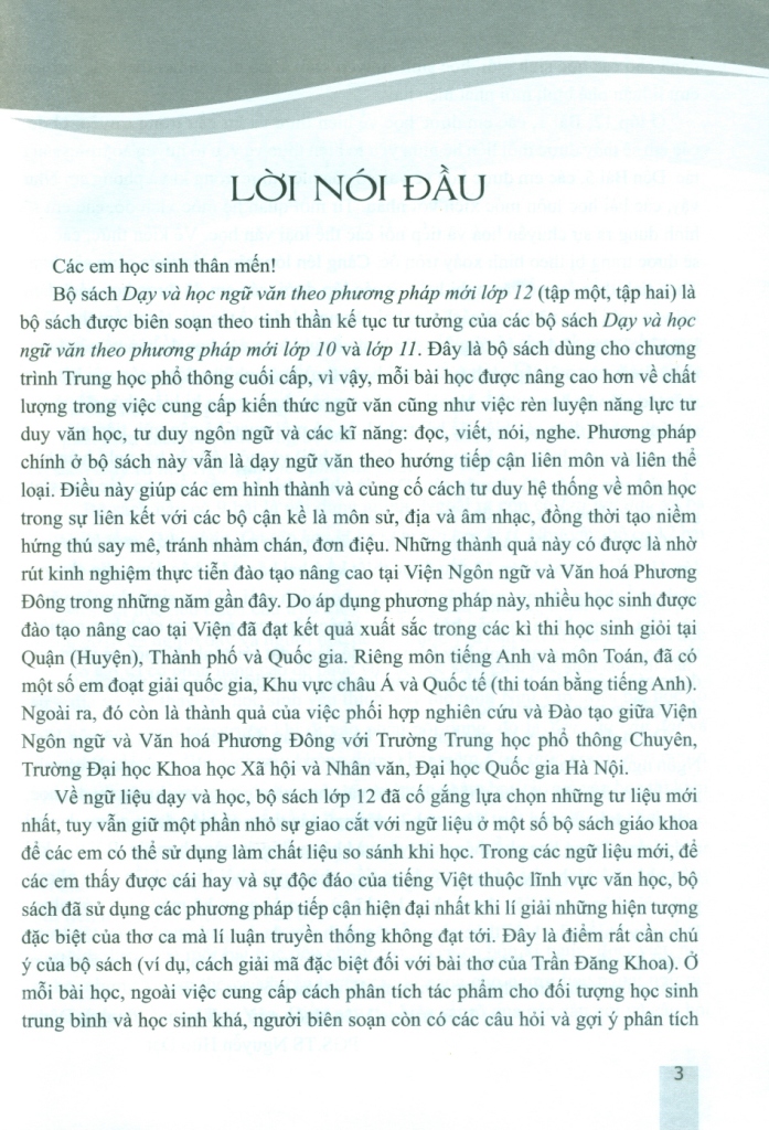 DẠY VÀ HỌC NGỮ VĂN THEO PHƯƠNG PHÁP MỚI LỚP 12 - TẬP 2 (Theo chương trình GDPT môn Ngữ văn 2018)