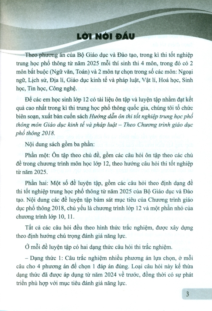 HƯỚNG DẪN ÔN THI TỐT NGHIỆP THPT MÔN GIÁO DỤC KINH TẾ VÀ PHÁP LUẬT (Theo Chương trình giáo dục phổ thông 2018)