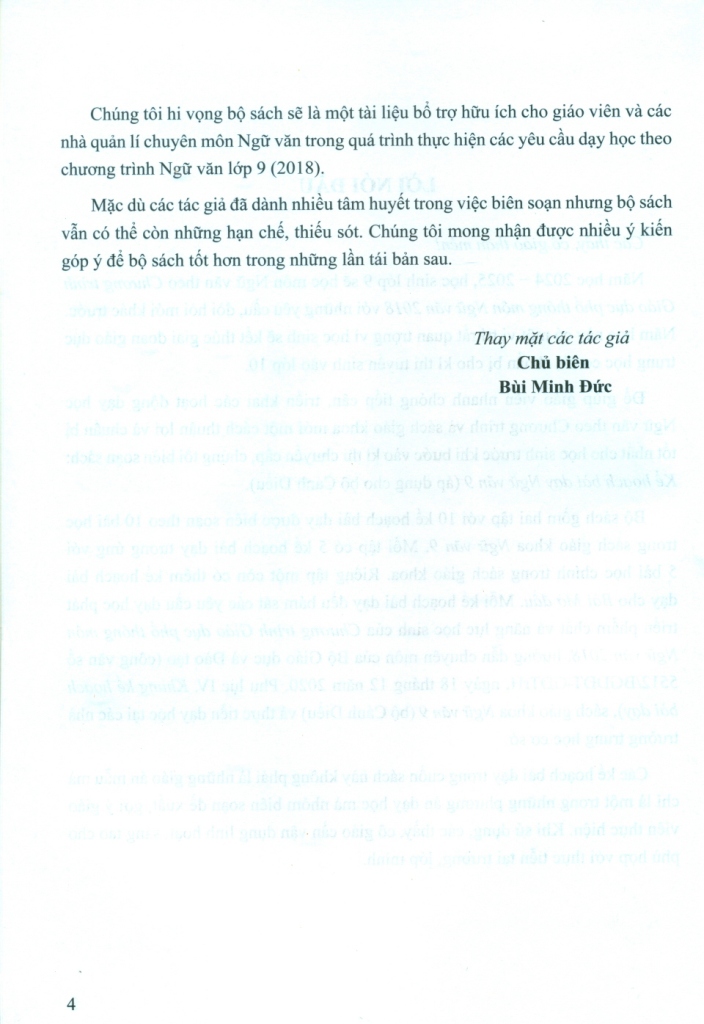 KẾ HOẠCH BÀI DẠY NGỮ VĂN LỚP 9 - TẬP 2 (Bộ sách Cánh diều)