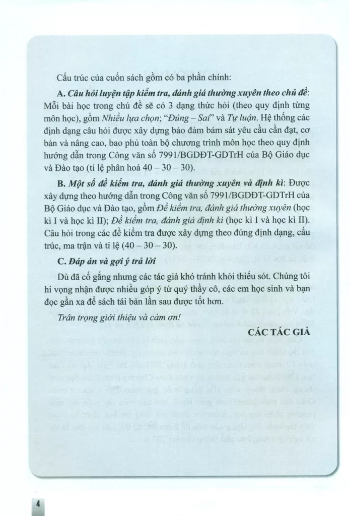 LUYỆN TẬP KIỂM TRA, ĐÁNH GIÁ THƯỜNG XUYÊN VÀ ĐỊNH KÌ LỊCH SỬ LỚP 11 (Theo Chương trình GDPT 2018)