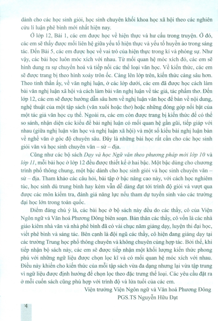 DẠY VÀ HỌC NGỮ VĂN THEO PHƯƠNG PHÁP MỚI LỚP 12 - TẬP 2 (Theo chương trình GDPT môn Ngữ văn 2018)
