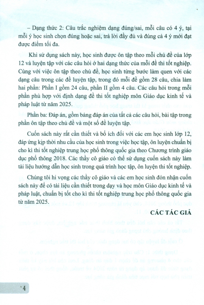 HƯỚNG DẪN ÔN THI TỐT NGHIỆP THPT MÔN GIÁO DỤC KINH TẾ VÀ PHÁP LUẬT (Theo Chương trình giáo dục phổ thông 2018)