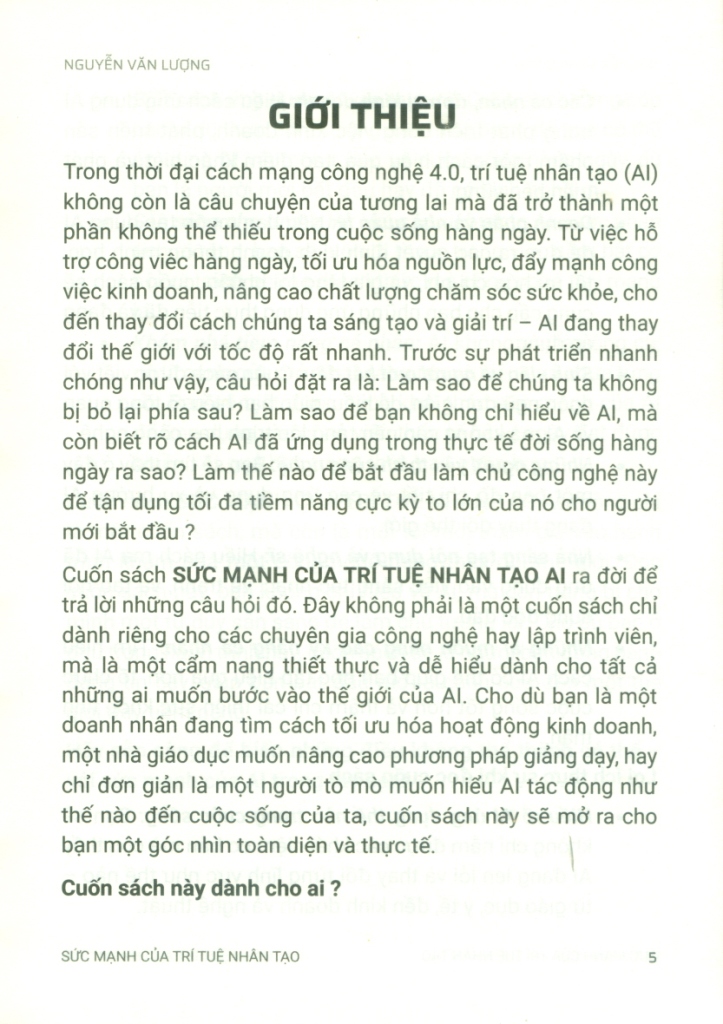AI - SỨC MẠNH CỦA TRÍ TUỆ NHÂN TẠO (Khám phá Công nghệ tương lai cho người mới bắt đầu)