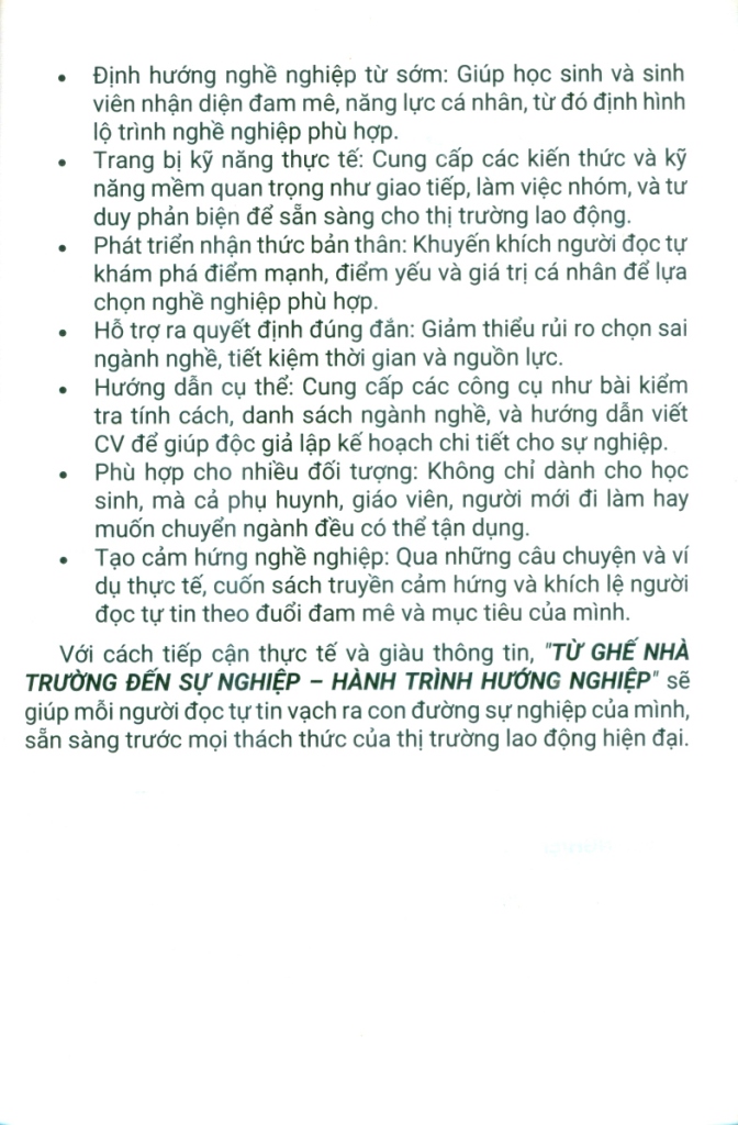 HÀNH TRÌNH HƯỚNG NGHIỆP - TỪ GHẾ NHÀ TRƯỜNG ĐẾN SỰ NGHIỆP