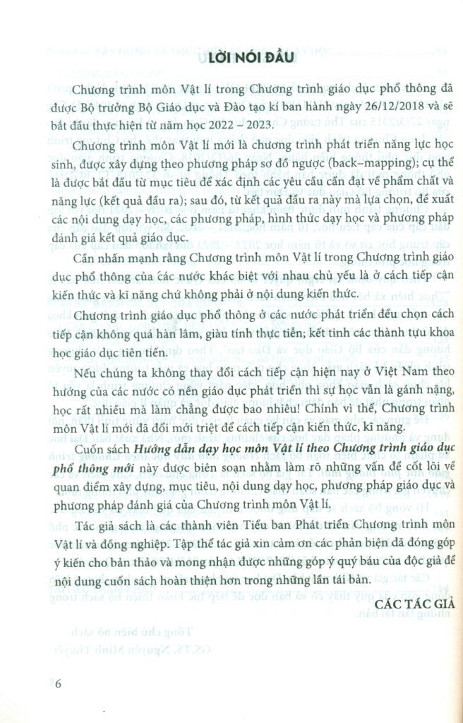 Hướng dẫn dạy học môn Vật lí THPT theo Chương trình giáo dục phổ thông mới