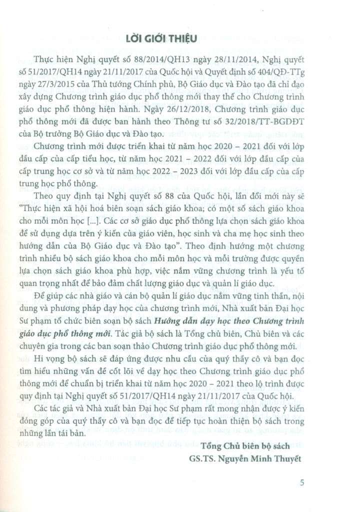 Hướng dẫn dạy học môn Toán THPT theo Chương trình giáo dục phổ thông mới