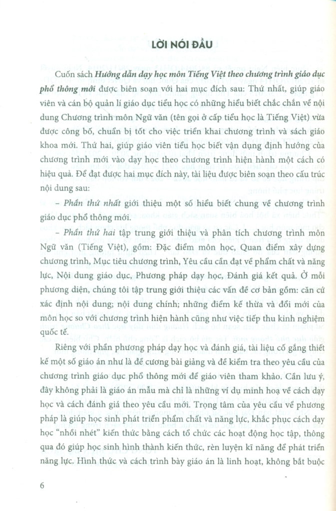 Hướng dẫn dạy học môn Tiếng Việt Tiểu học theo Chương trình giáo dục phổ thông mới