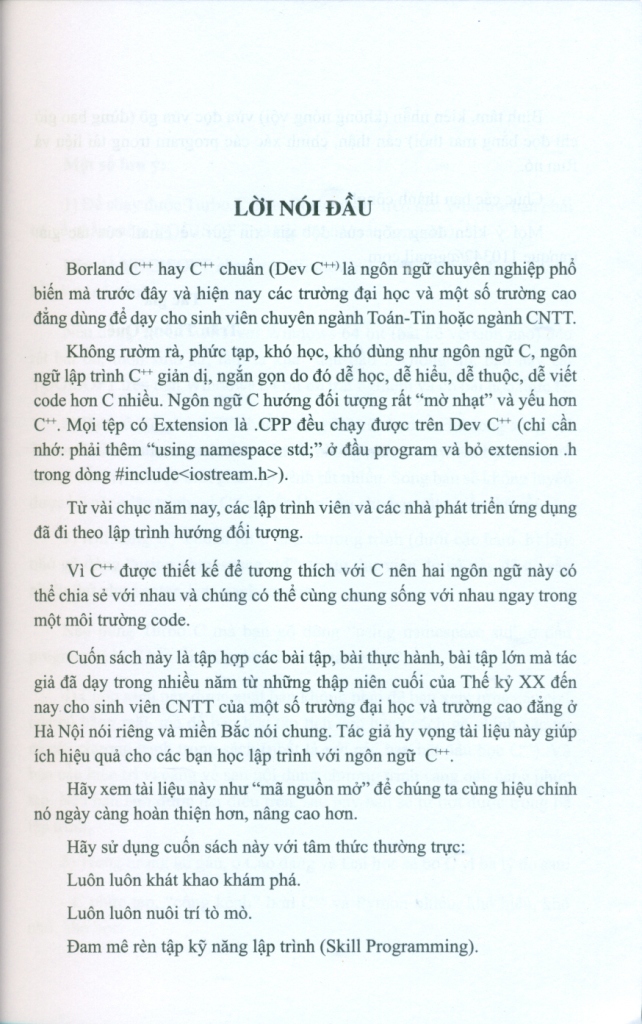 BÀI TẬP LẬP TRÌNH VỚI NGÔN NGỮ C++ - TỪ CƠ BẢN ĐẾN NÂNG CAO (Tập 1)