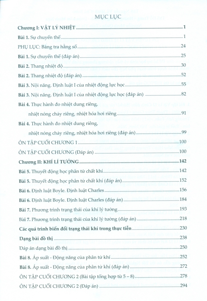 ÔN LUYỆN VẬT LÍ LỚP 12 - TẬP 1: NHIỆT HỌC - KHIÍ LÝ TƯỞNG - BÀI TOÁN THỰC TẾ (Theo nội dung chương trình mới - Dùng chung cho 3 bộ SGK hiện hành)