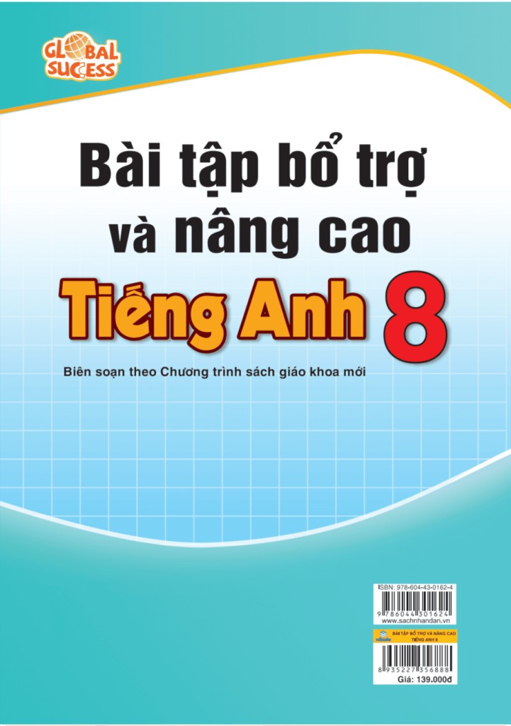 BÌA SÁCH BÀI TẬP BỔ TRỢ VÀ NÂNG CAO TIẾNG ANH 8 GLOBAL SUCCESS TẬP 2